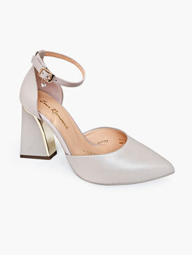 006931 Beżowe skórzane sandały damskie z paskiem Emi Romani | Vilero